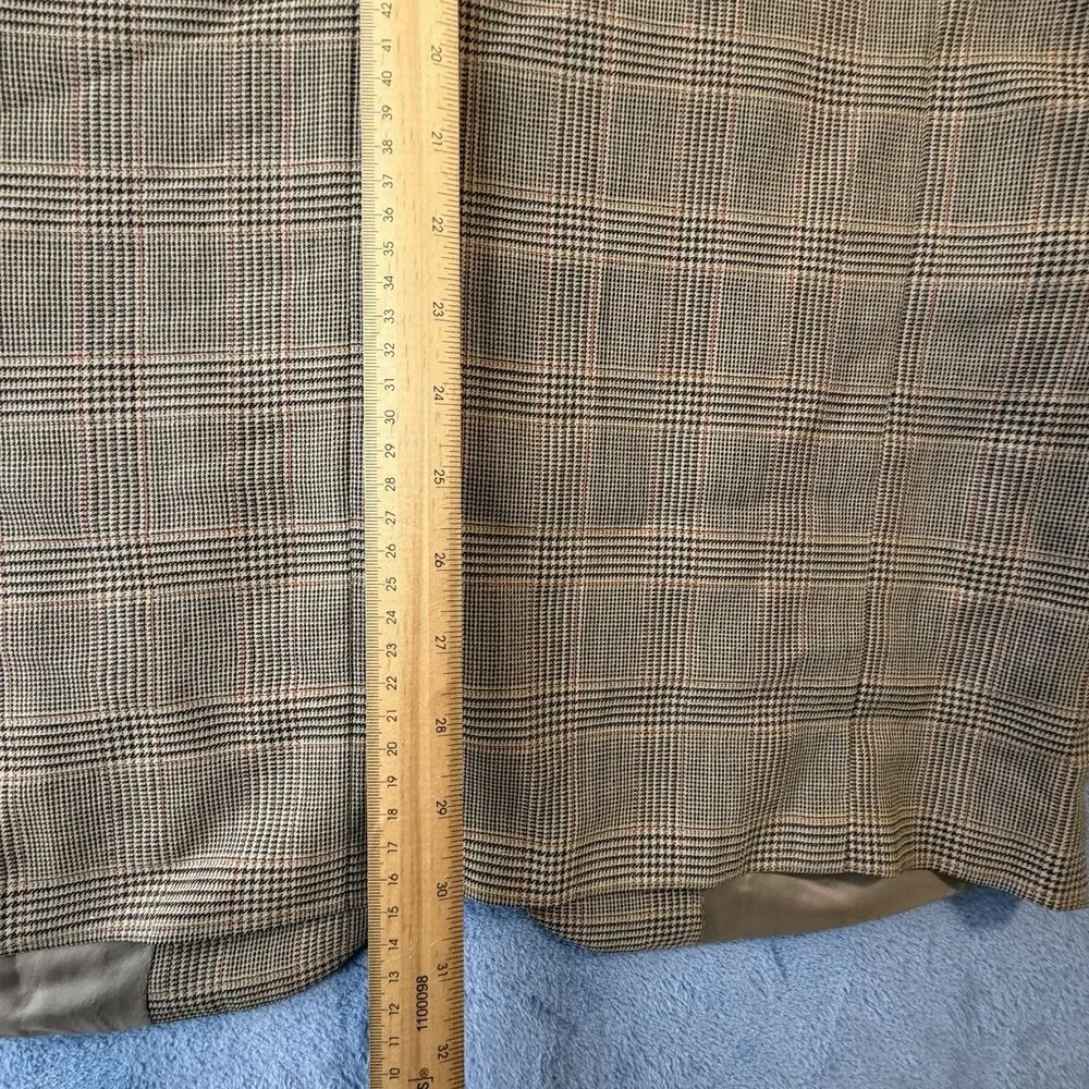 Vintage Santorelli Giorgio3 Mens 40R Wool Blazer Glen Plaid Made Italy 3 Button